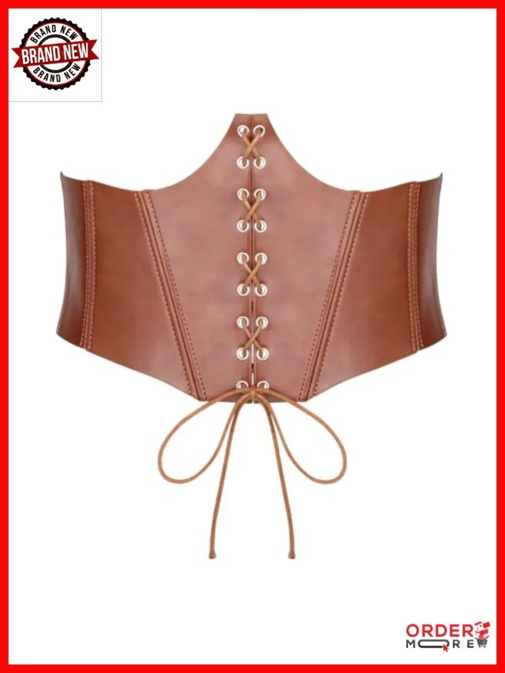 Women's Wide Elastic Underbust Corset Belt Renaissance Costume Lace Up